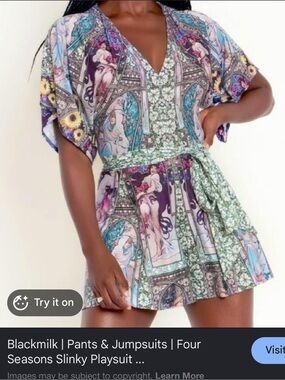Blackmilk Pastel Garden Print Slinky Playsuit